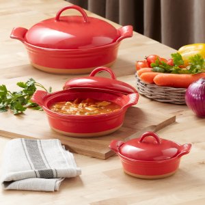 Better Homes & Gardens Parker Round Casserole Baking Dish with Lid, 6 Piece Set, Multiple Colors