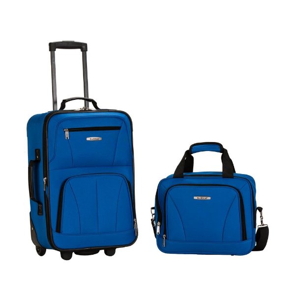 Rio Expandable 2-Piece Carry On Softside Luggage Set, Blue