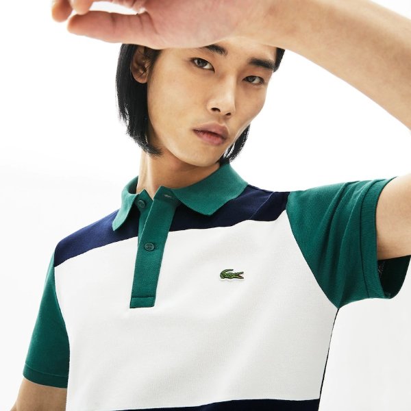Men's Stretch Colorblock Polo Shirt