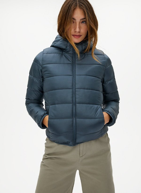 the little fuzzy puff Lined goose-down puffer jacket