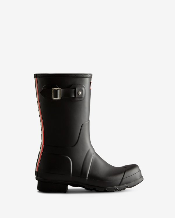 Men's Tri-Colour Logo Backstrap Short Rain Boots