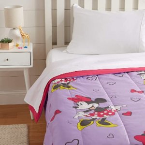 Amazon Basics by Disney Minnie Mouse Purple Love Comforter, Twin