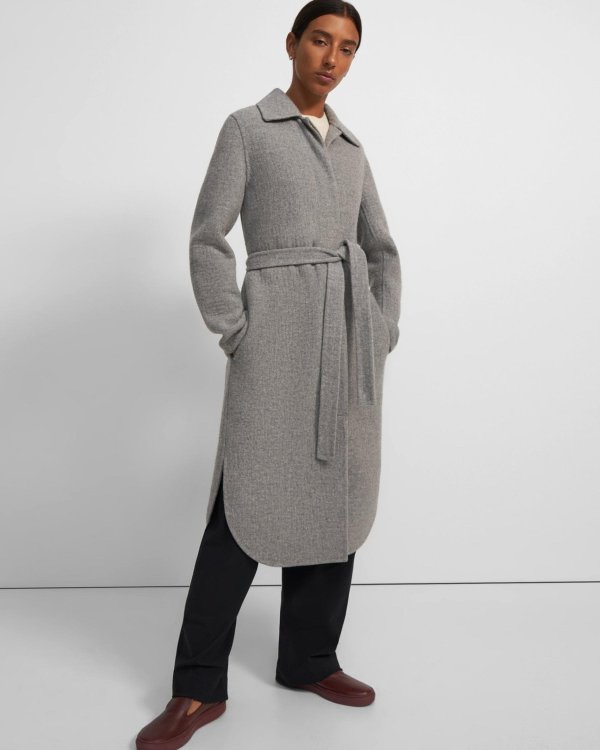 Shirttail Coat in Wool-Cashmere