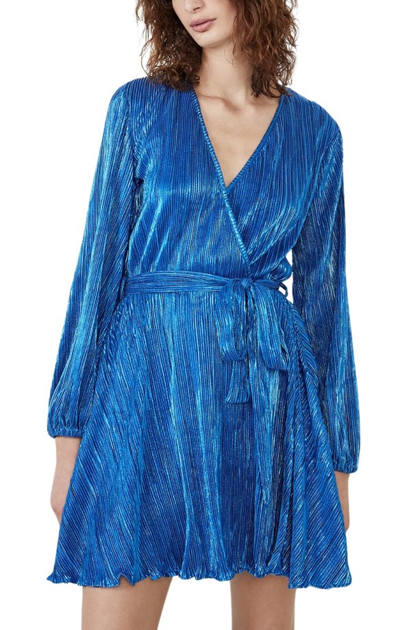 Bellissa Long Sleeve Faux Wrap Dress