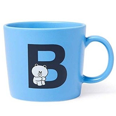 Helvetica Coffee Mug - BROWN Character One Size Ceramic Tumbler Cup, Blue
