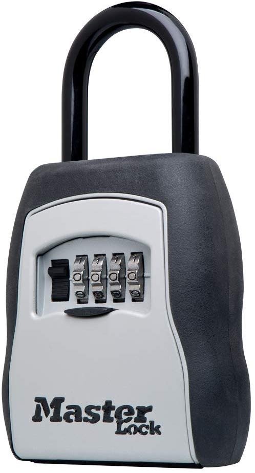 5400D Set Your Own Combination Portable Lock Box, 5 Key Capacity, Black