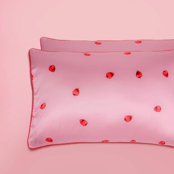 19姆米印花枕套2件组合 草莓图案