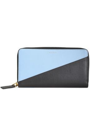 Two-tone leather continental wallet