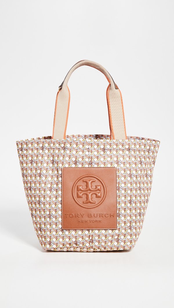 Basket Weave Printed Small Tote