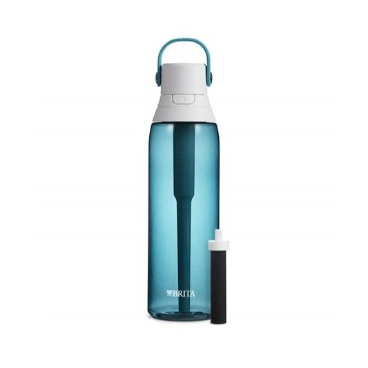 Insulated Filtered Water Bottle with Straw, Reusable, BPA Free Plastic, Sea Glass, 26 Ounce