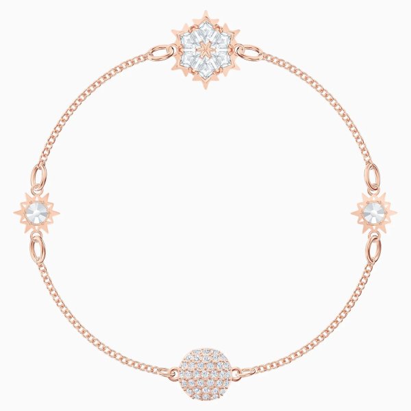 Remix Collection Snowflake Strand, White, Rose-gold tone plated by