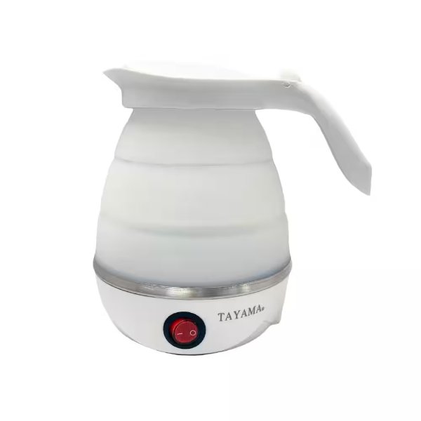 2.5-Cup White Dual-Voltage Collapsible Travel Kettle