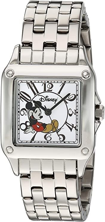 Women's Mickey Mouse Analog-Quartz Watch with Stainless-Steel Strap, Silver, 18 (Model: 51107-3-A-1)