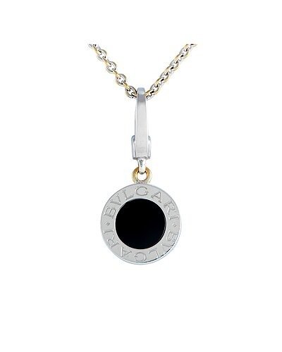 18K Onyx Pendant Necklace (Authentic Pre-Owned) / Gilt