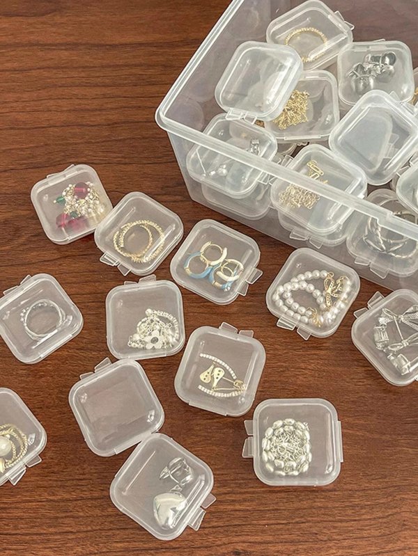 BASIC LIVING 10pcs Clear Jewelry Box