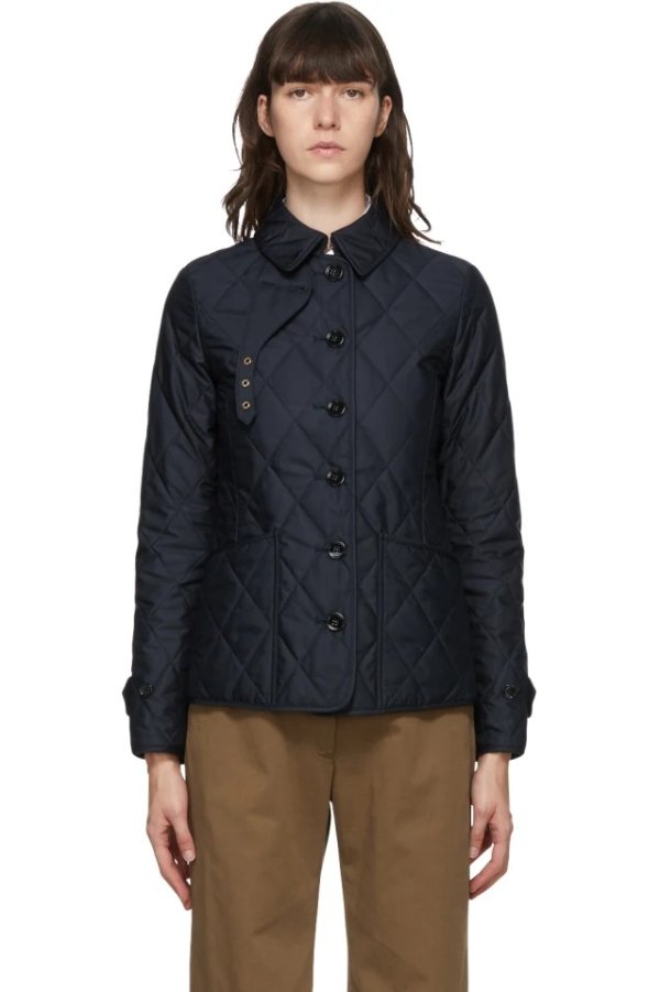 Navy Quilted Fernleigh Jacket
