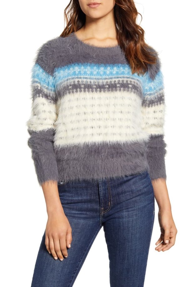 Fuzzy Fair Isle Sweater