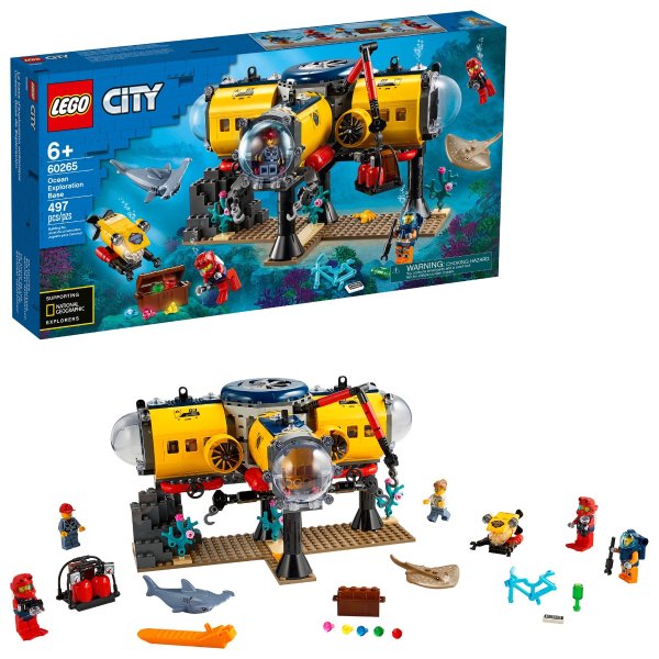 City Ocean Exploration Base 60265, Building Toy for Kids Ages 6+ (497 Pieces)