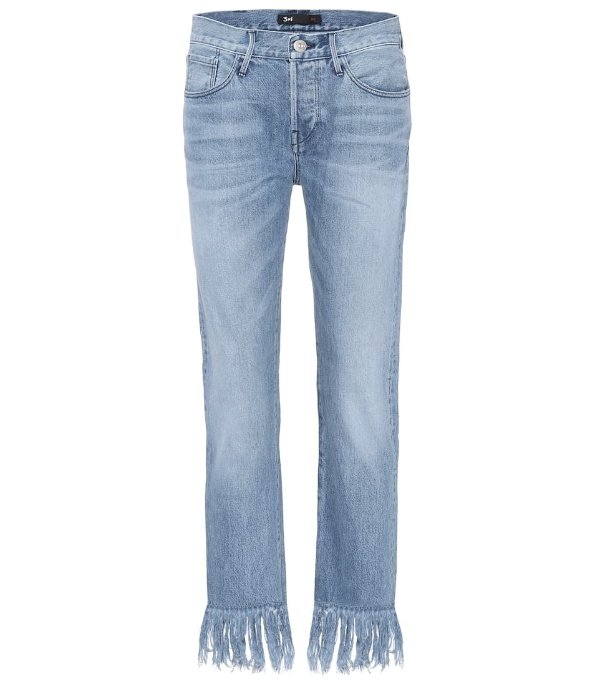 WM3 Crop Fringe denim jeans