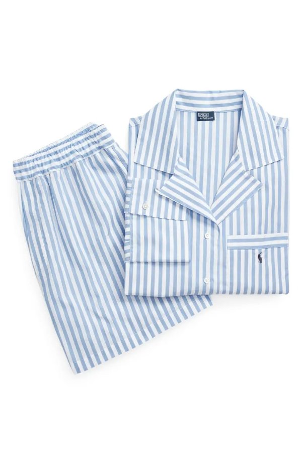 Crop Cotton Poplin Short Pajamas