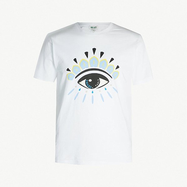 Eye-print cotton-jersey T-shirt