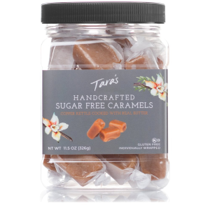 Tara's All Natural Handcrafted Gourmet Caramel: Small Batch, Kettle Cooked, Creamy & Individually Wrapped - Sugar Free, 11.5 Oz