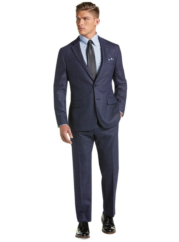 1905 Collection Slim Fit Tic Windowpane Suit with brrr° comfort - 1905 Suits | Jos A Bank
