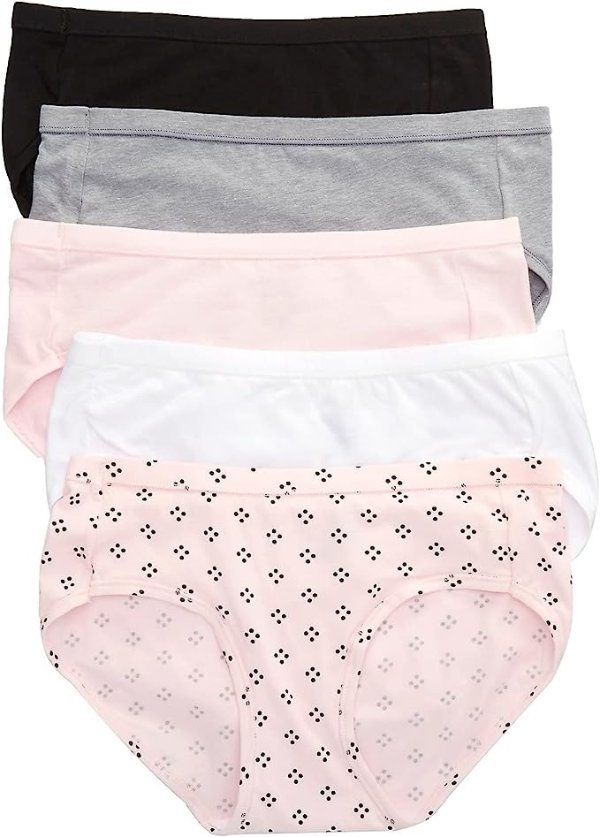 Ultimate Women's Hipster Panties 5-Pack, Moisture-Wicking Hipster Briefs, Hipster Underwear, 5-Pack (Colors May Vary)