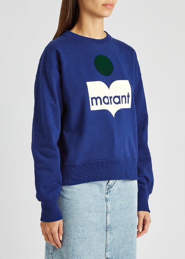 Mobyli blue logo cotton-blend sweatshirt