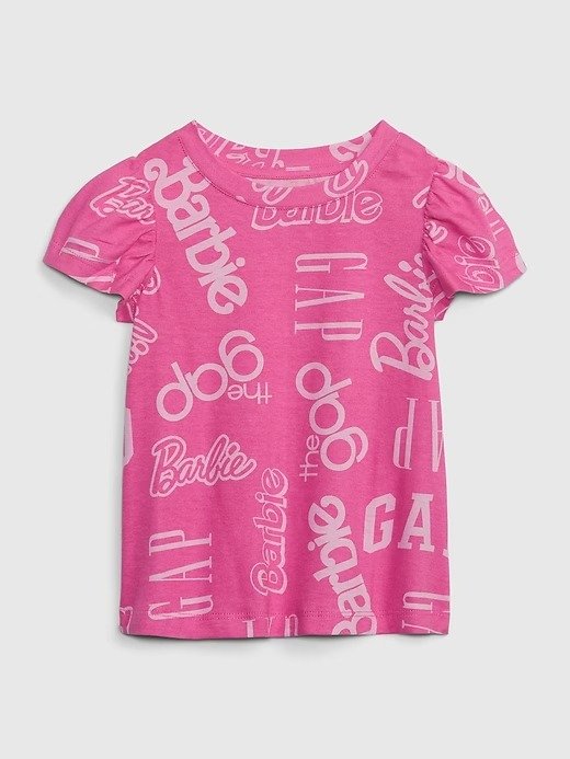 × Barbie™ Toddler 100% Organic Cotton Puff Sleeve Logo T-Shirt