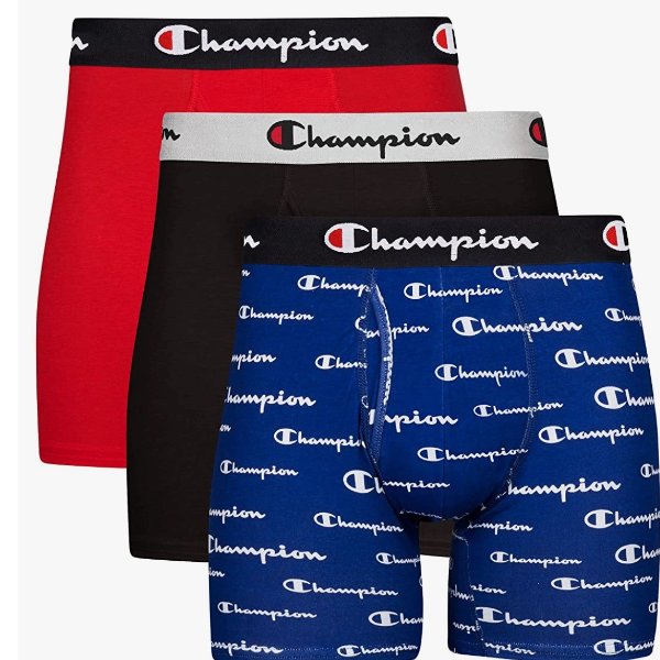 Champion Men's Underwear Boxer Briefs Pack, Moisture-Wicking, Performance Stretch Cotton, Trunks and Long Leg, Multipack