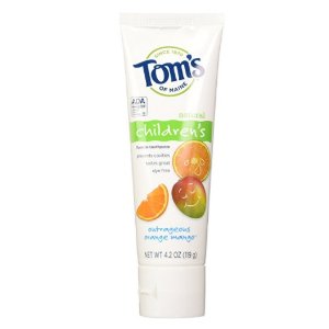 Tom's of Maine 天然防蛀含氟儿童牙膏 香橙芒果味 3支