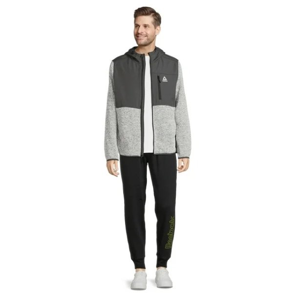 Men’s Hooded Sweater Fleece Jacket, Sizes M-2XL