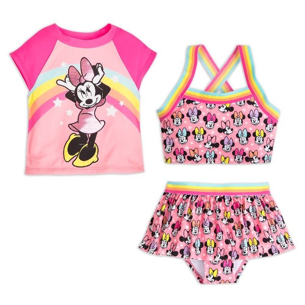 Minnie Mouse Pink Deluxe Swimsuit Set for Girls | shopDisney