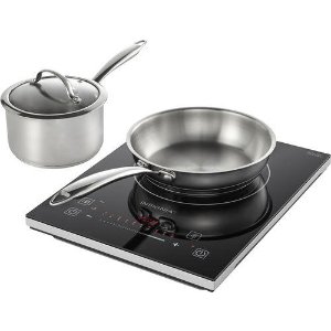 Insignia - 4-Piece Induction Cooktop Set - Black