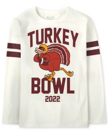 Unisex Kids Matching Family Long Sleeve Turkey Bowl Graphic Tee | The Children's Place - SNOW