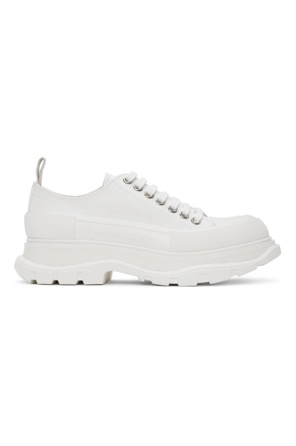 White Tread Slick Sneakers