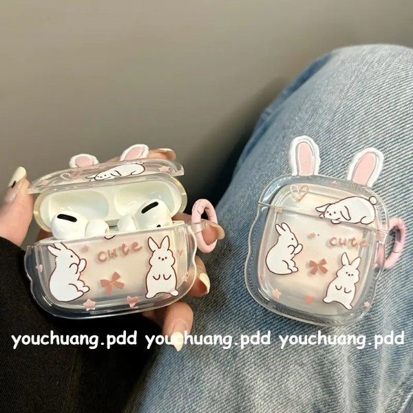 Three Dimensional Cartoon Rabbit Airpods 2 Generation Protective Cover Apple's New Pro2 Headphone Box 3 Generation Creative - Cell Phones & Accessories - Temu