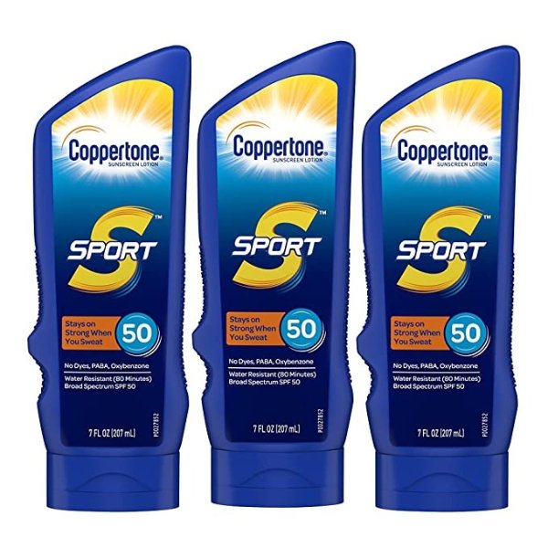 SPORT Sunscreen Lotion Broad Spectrum SPF 50 Multipack (7 Fluid Ounce Bottle, Pack of 3)