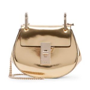 Chloe  Drew Nano Mirror Leather Saddle Bag, Gold  @ Neiman Marcus