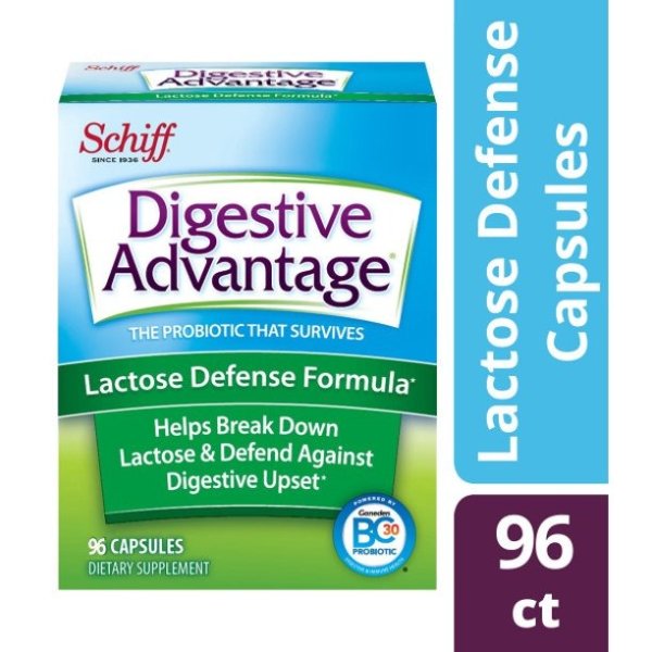 Lactose Defense Formula, Probiotic Digestive Enzyme Supplement, 96 Capsules (2 Pack)