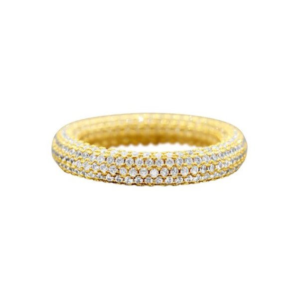 crystal eternity rounded band ring gold