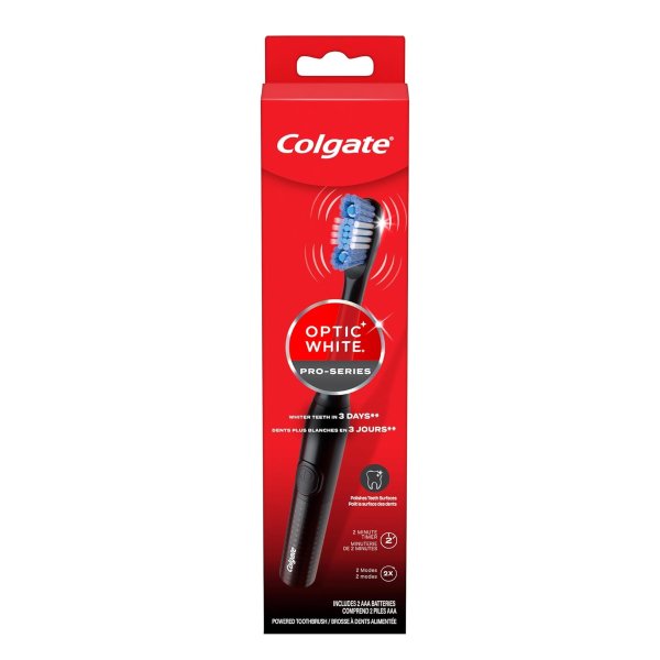 Colgate 360 Optic White Pro-Series Battery Black Toothbrush