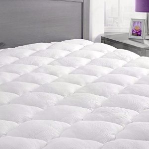 ExceptionalSheets Bamboo Mattress Pad with Fitted Skirt - Extra Plush Cooling Topper