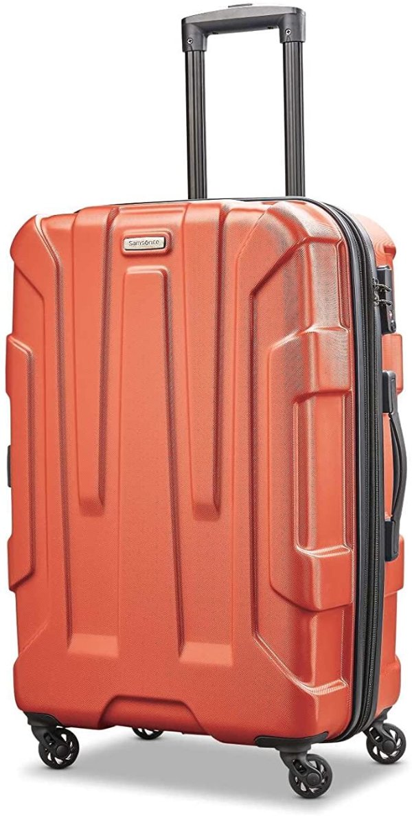 Centric Hardside Expandable Luggage with Spinner Wheels, Burnt Orange, Checked-Medium 24-Inch