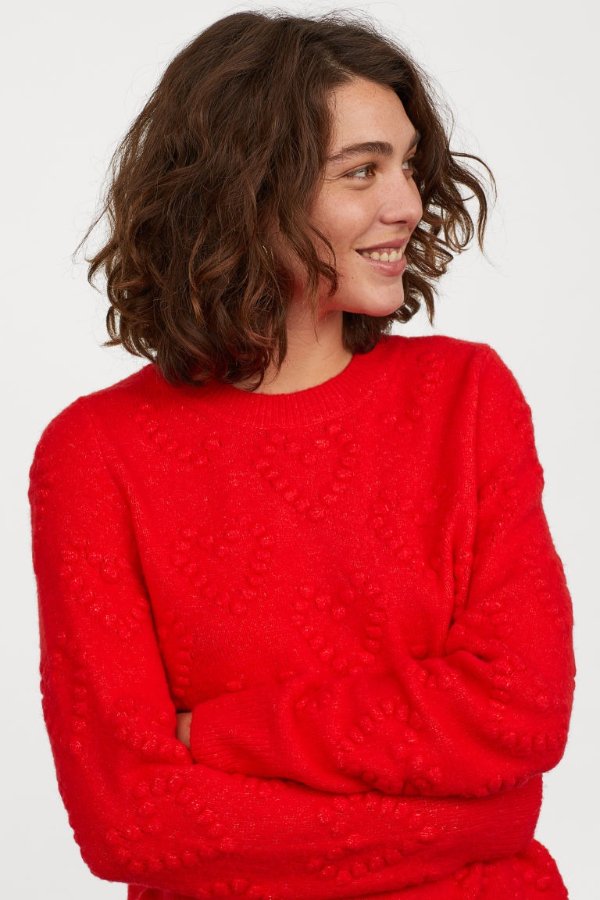 Pattern-knit Sweater