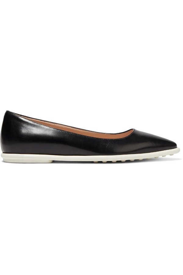 Leather point-toe flats
