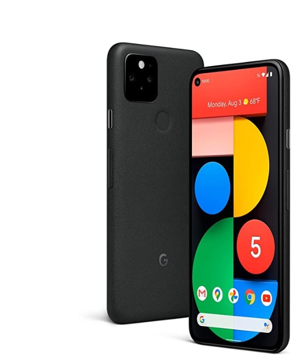 Pixel 5 - 5G Android Phone - Water Resistant - Unlocked Smartphone with Night Sight and Ultrawide Lens - Just Black