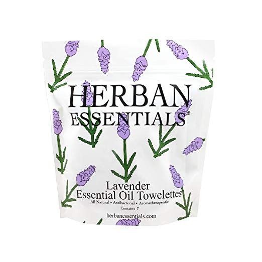 Herban Essentials Mini Towelettes, Lavender
