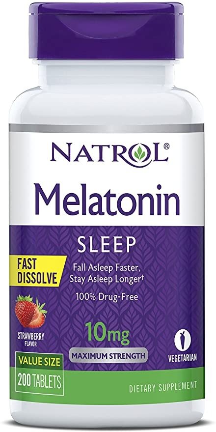 Melatonin Fast Dissolve Tablets, Help You Fall Asleep Faster, Stay Asleep Longer, Easy to Take, Dissolve in Mouth, Strengthen Immune System, Maximum Strength, Strawberry Flavor, 10mg, 200 Count